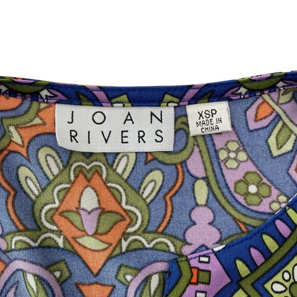 Joan Rivers Kaftan Mumu Maxi Dress Womens Petite XS Oversized Mrs Roper Boho - Picture 7 of 11